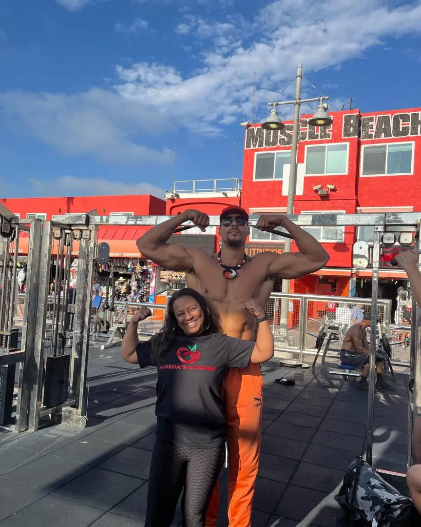 A man and woman posing for the camera.